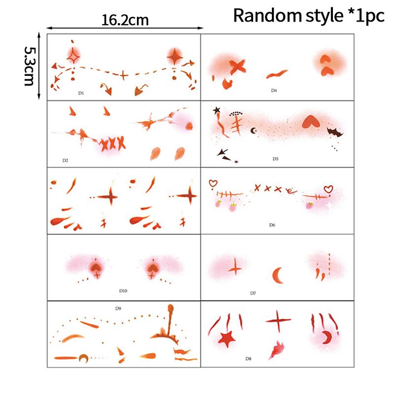 

Хэллоуин Наклейки Вечеринка Наклейки на лицо Аксессуар Декоративная Временная тату наклейка Хэллоуин Украшение 2025 as show