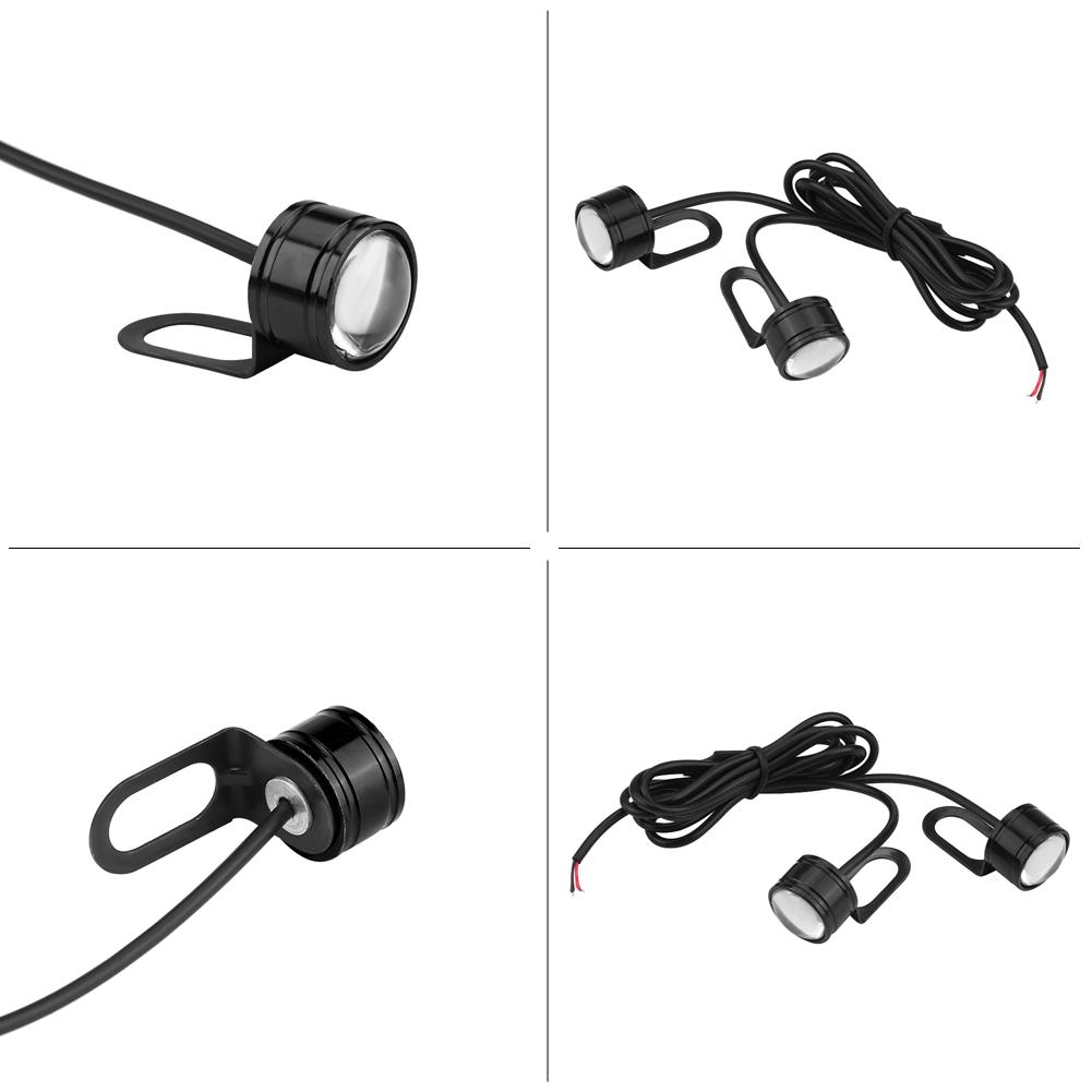 2pcs Universal LED Motorcycle Handlebar Rear Mirror Light DRL Driving Fog Lamp White