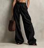 Women High Waist Wide Leg Pants Tie Front Belted Loose Palazzo Pants Multi-Color Casual Flowy Trousers