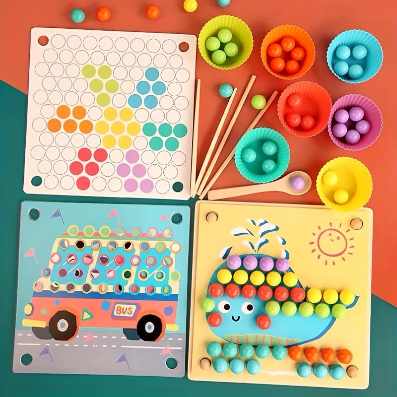 Educational Wooden Bean Counting Game Set Colorful Bead Finger Training, Counting Practice, and Math Skills Development, Counting Game