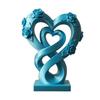 3D Printed Love Shaped Rose Sculpture Exquisite Flowers Heart Table Decoration Stable Base Romantic Desktop Ornaments for Wedding Party Table