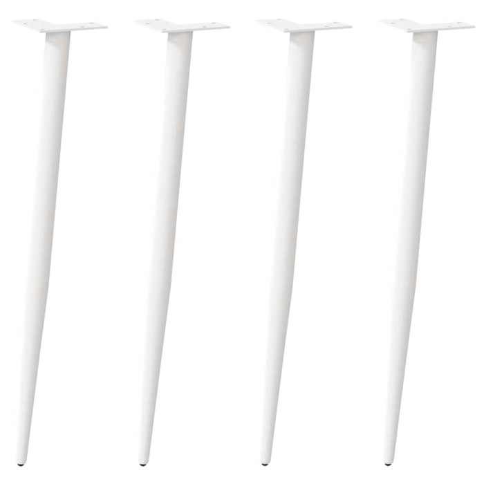 VidaXL Console Table Legs Tapered 4 Pieces White 72-73 Cm Steel 4012517