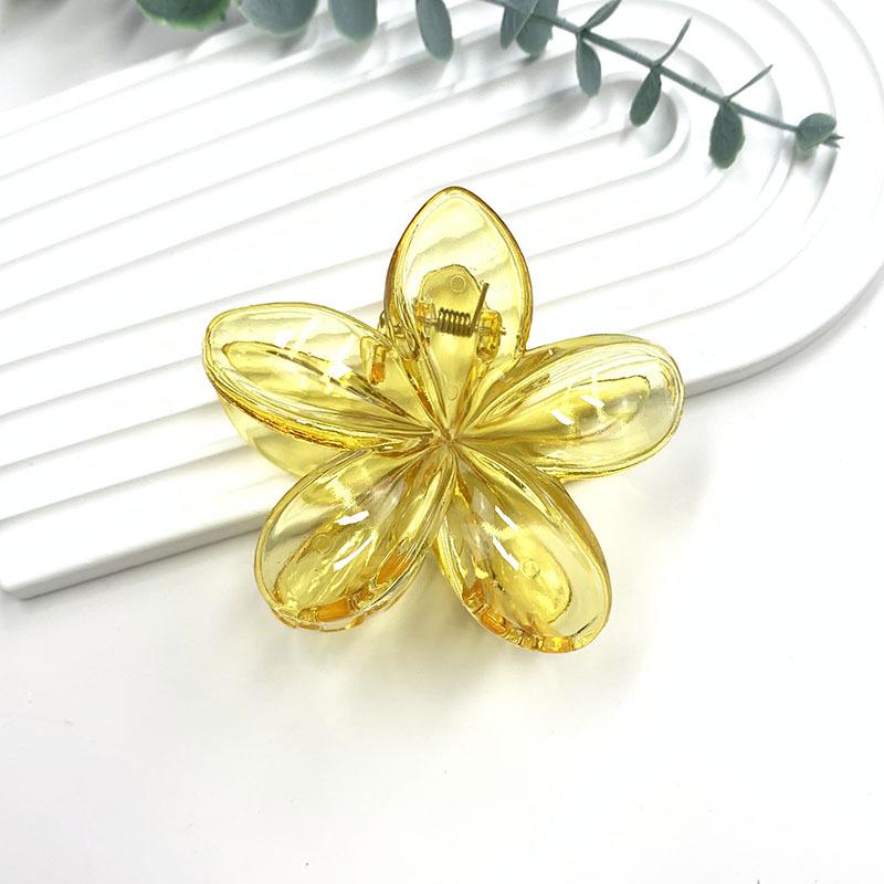 Retro Colorful Frangipani Flower Hair Claw Clip for Women