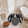 Two Crows with Runes,Round Area Rug,Carpet Rug for Living Room Bedroom Sofa Playroom Decor,Non-slip Floor Mat