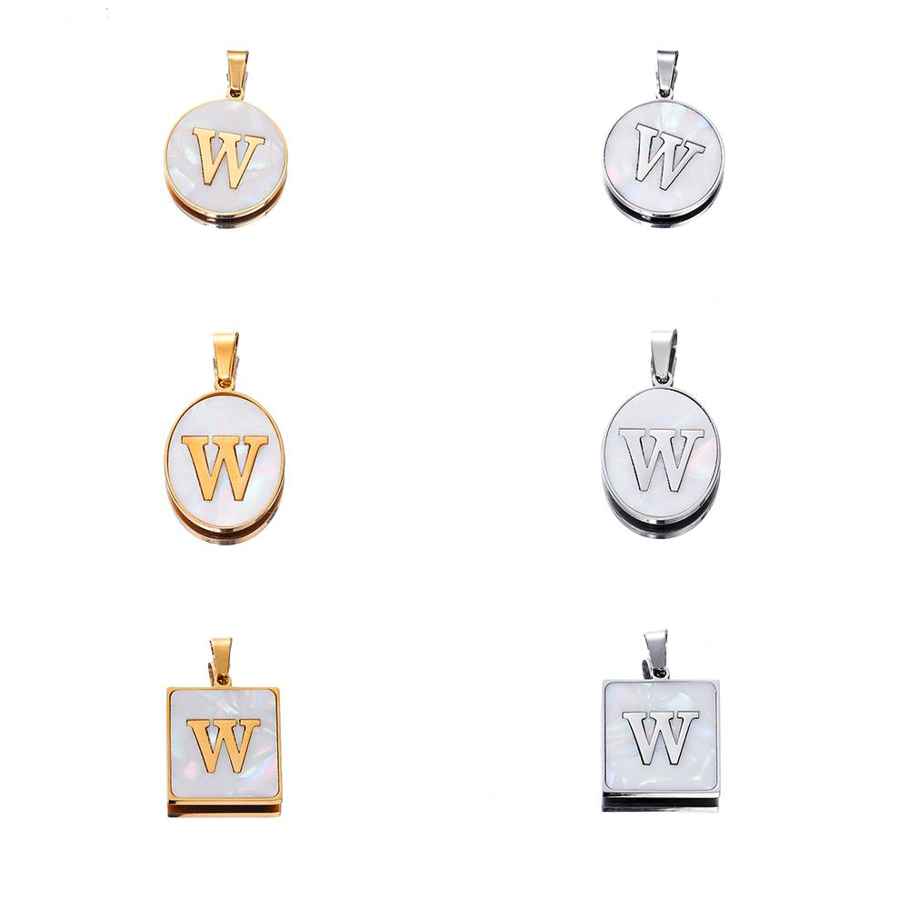 1Pcs Stainless Steel With Pinch Bail Clasps Imitation Pearl Letter Charms Pendant For Necklace DIY Jewelry Making Accessories