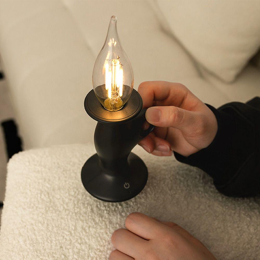 Romantic Candle Shape Light Dimmable Portable Night Light Electronic Candle  Bedroom