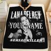 1PC Lana Del Rey Fan Art Custom Name Patterned Flannel Blanket Suitable For All Seasons For Home Decor Warmth And Comfort Gifts Holiday Present