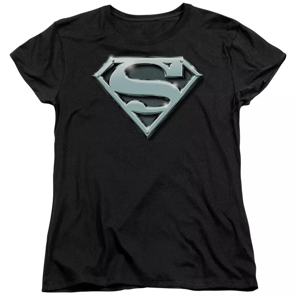 Superman  Chrome Shield  Women s T-Shirt 2XL