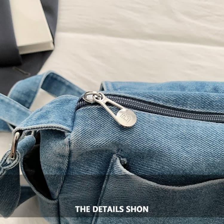 Washed and Old Denim Messenger Bag, One Shoulder Messenger Women's Bag.