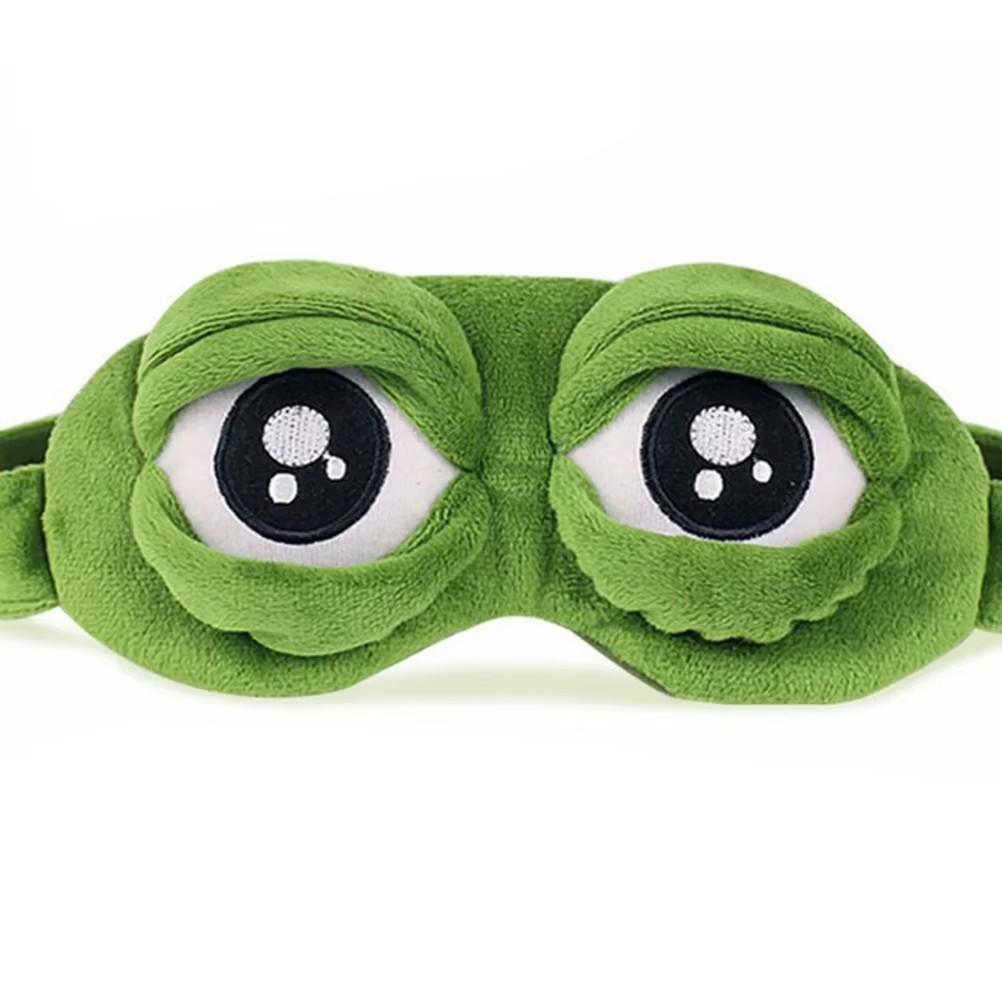 3D Sad Frog Sleep Mask Natural Sleeping Eyeshade Cover Shade Eye Patch Donna Uomo Soft Portable Blindfold Travel Eyepatch
