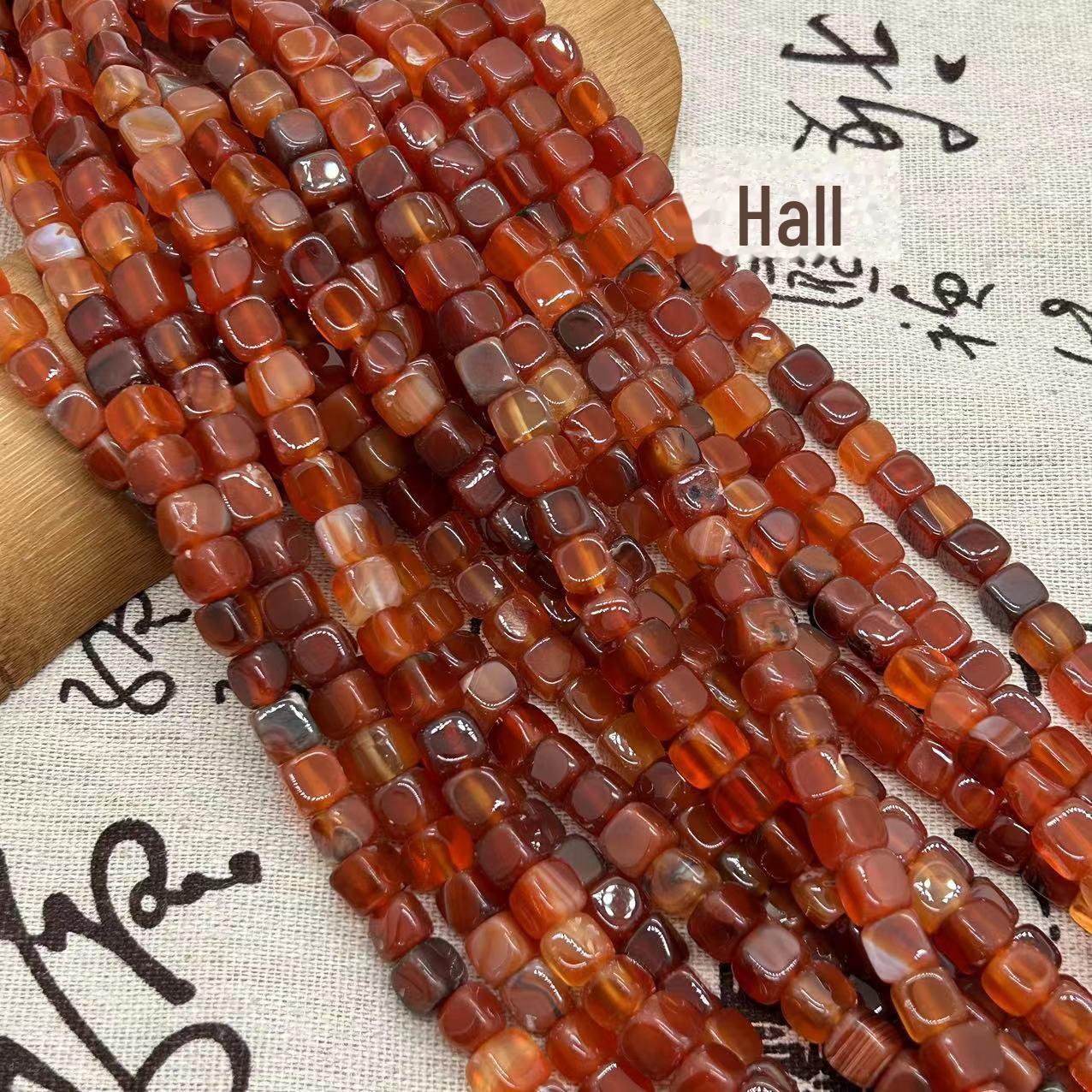 

Красочные бусины из агата в форме куба с рисунком дракона для самодельных украшений, бусины ручной работы Agate красный