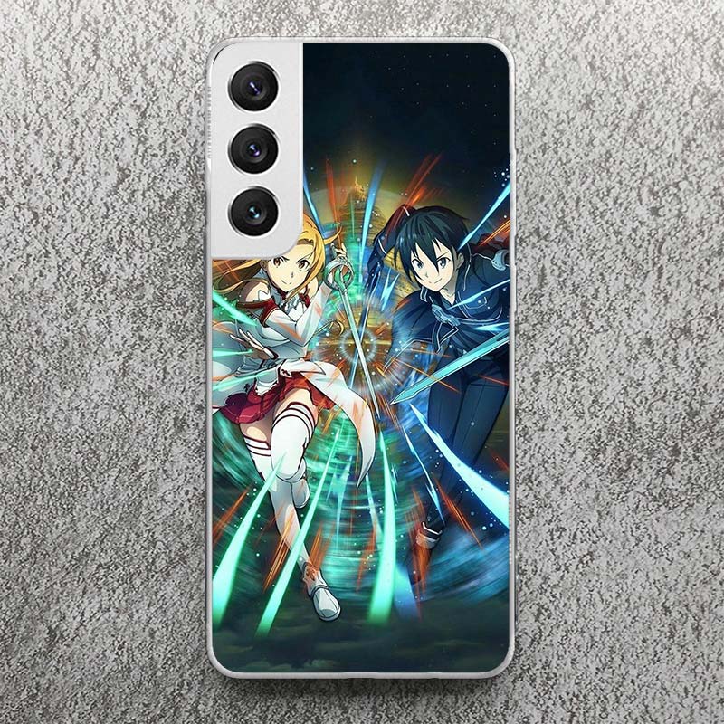 Sword Art Online Anime Print Soft Case for Samsung Galaxy S25 S24 S23 S22 Ultra S21 Plus S20 FE Phone Shell S10 + Pattern Cover