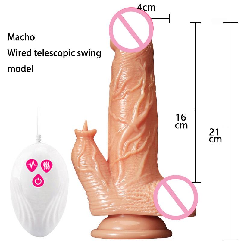 Telescopic Vibrating Dildos for Women Foreskin Testicles Dildo Anal Vaginal Stimulation Sex Toys Female Masturbation Heat Penis