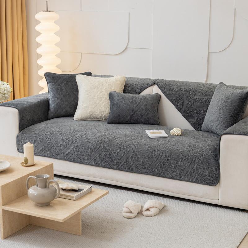 Winter Plush Sofa Cushion Non-Slip Thickened Autumn And Winter  New Seat Cushion White Leather Sofa Cover Cover Cloth Towel