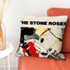 The SStone Roses Band Pillow Case Silky Short Plush With Invisible Zipper Dustproof Sofa Cushion Cover For Home Decor