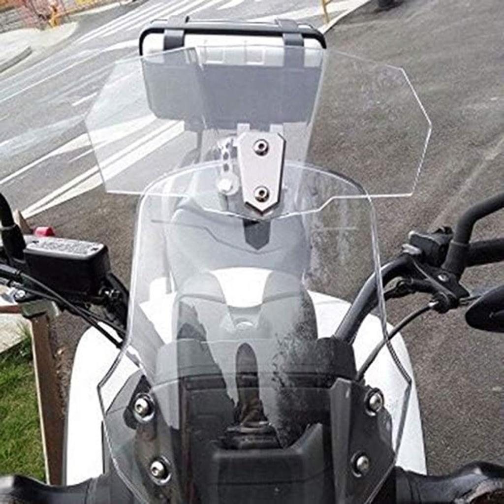 ZCJSZP Motorcycle Windshield Extension, Universal Adjustable Clip, Spoiler Shield Screen, Clear (Transparent)