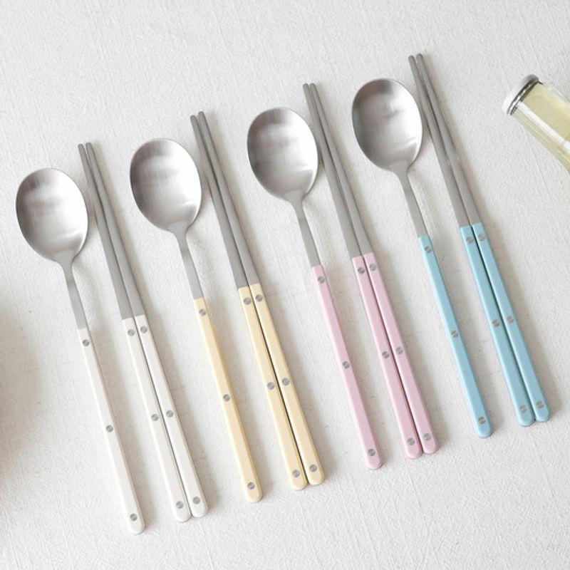 Kamomekitchen [2+2] 4-person Set Kamome Kitchen Heybe Cutlery Set 4 Spoons 4 Chopsticks