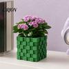 Pixel Cube Decor 3D Printed Planter, Grid Spliced Decor, Retro Geometric Ornament, Matte Minimalist Desk Decoration Breathable Structure, Compact