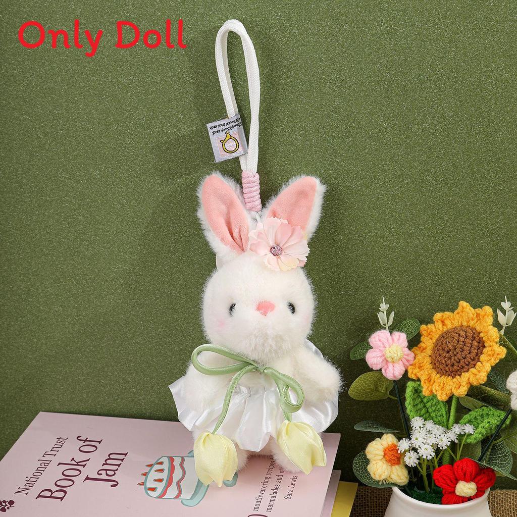 Adorable Bunny Pendant Plush Toy With Lace Accents For Kids And Teens