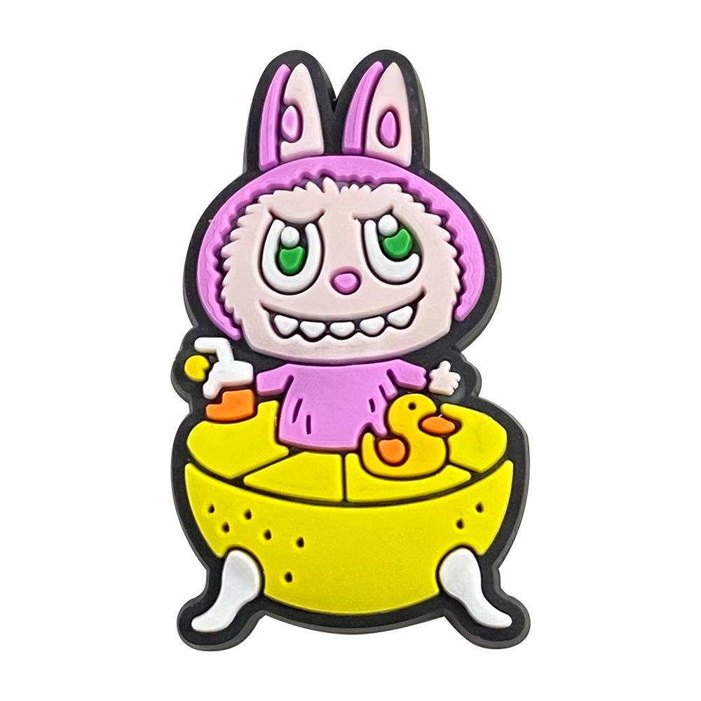 Adorable Cartoon Labubu Clog Shoe Charms - PVC Decoration & Flower Accessories