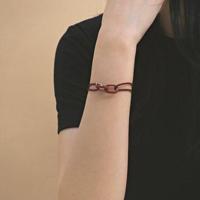 Gaman DOUBLE WINE ENAMEL CORD BRACELET