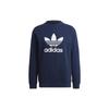 adidas Originals Solid Logo Print Long Sleeve Sweatshirt Men Sweatshirt Dark-Blue HK5294