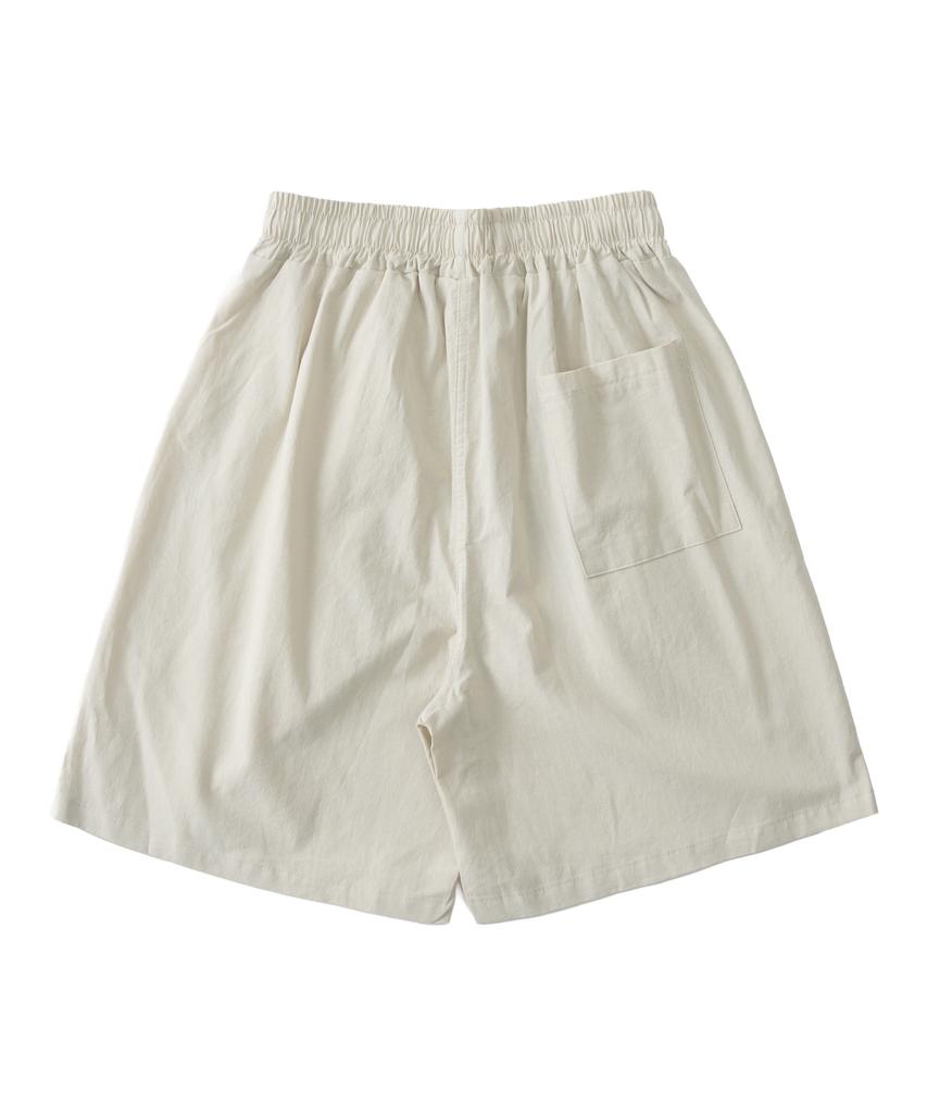 ANALOG MOOD Linen-Like Bermuda Pants (Cream)
