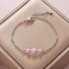 Fashionable Simple Rhinestone Evil Eye Four Leaf Clover Bracelet for Women