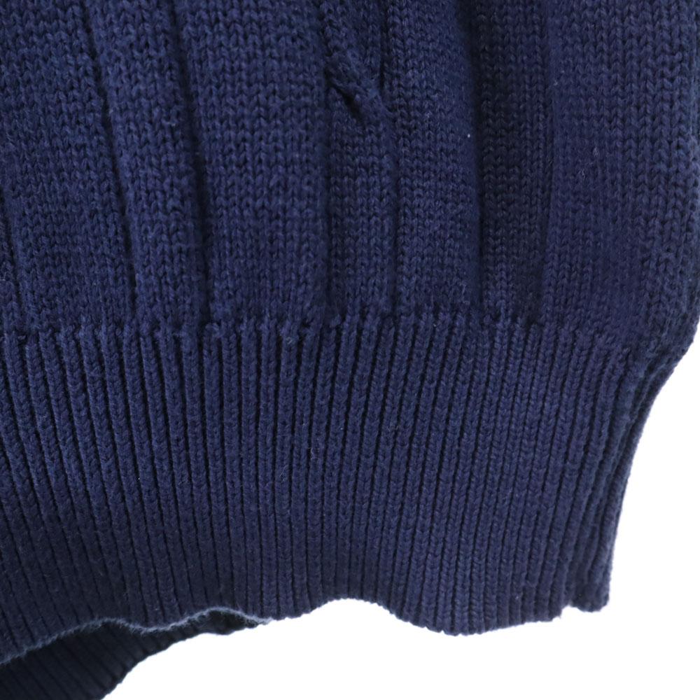 NAUTICA 90s Cotton Old By color Long sleeve sweater M Navy knit Men's Used