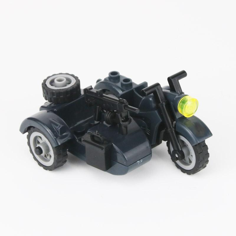 Non-Toxic Moc Ww2 Germany Military Army Motorcycle Building Blocks Infantry Soldiers Officer Vehicle Model Weapons Bricks Toys For Kids