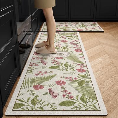 American Kitchen Special Floor Mats for Anti-slip  Oil-resistant Wipeable Carpet Diatom Mud Water-absorbing Mats Waterproof Foot Mats