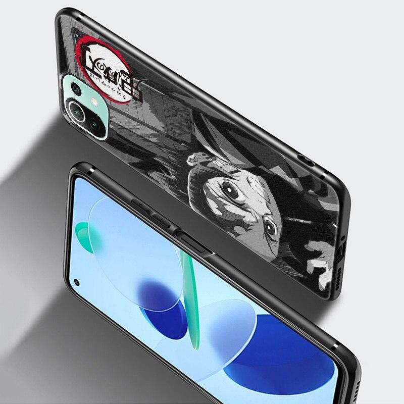 Anime Demon Slayer tanjiro Case For Xiaomi Mi 11 Lite NE 11i 10T 11T Pro A2 A3 Lite POCO F3 M3 M4 C31 X3 Pro NFC GT Black Cover