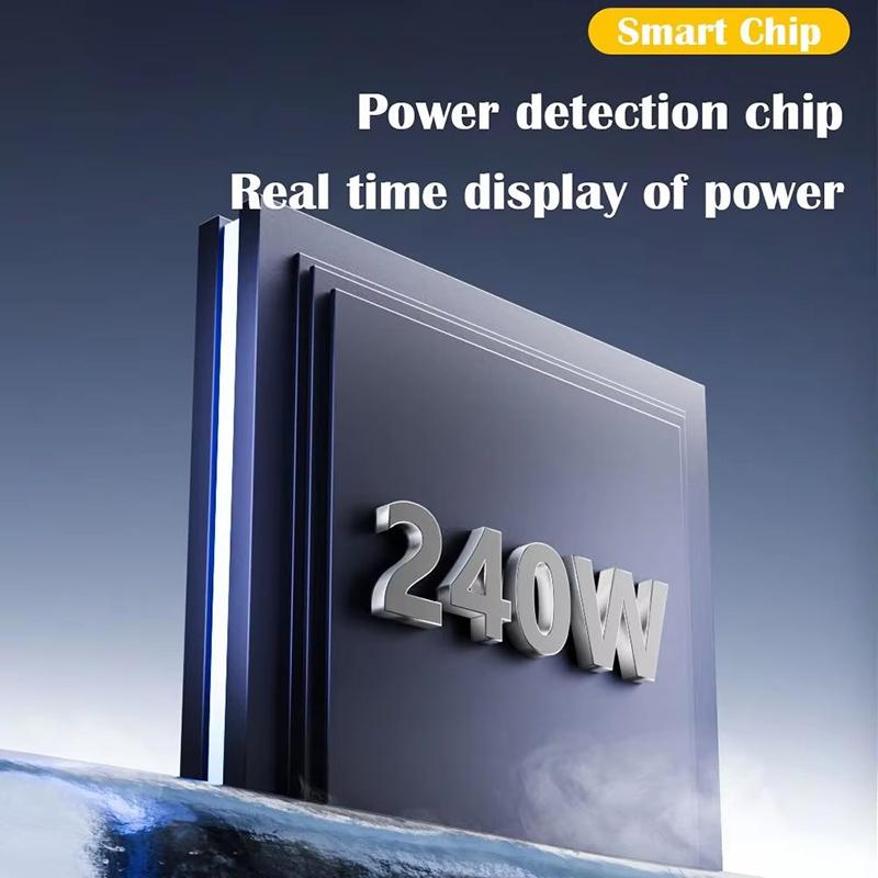 1Pc Digital Led Display Pd240W Usb4.0 40Gbps Type C To C Otg Adapter Converter 8K@60Hz 5A Fast Charging Cable For Laptop