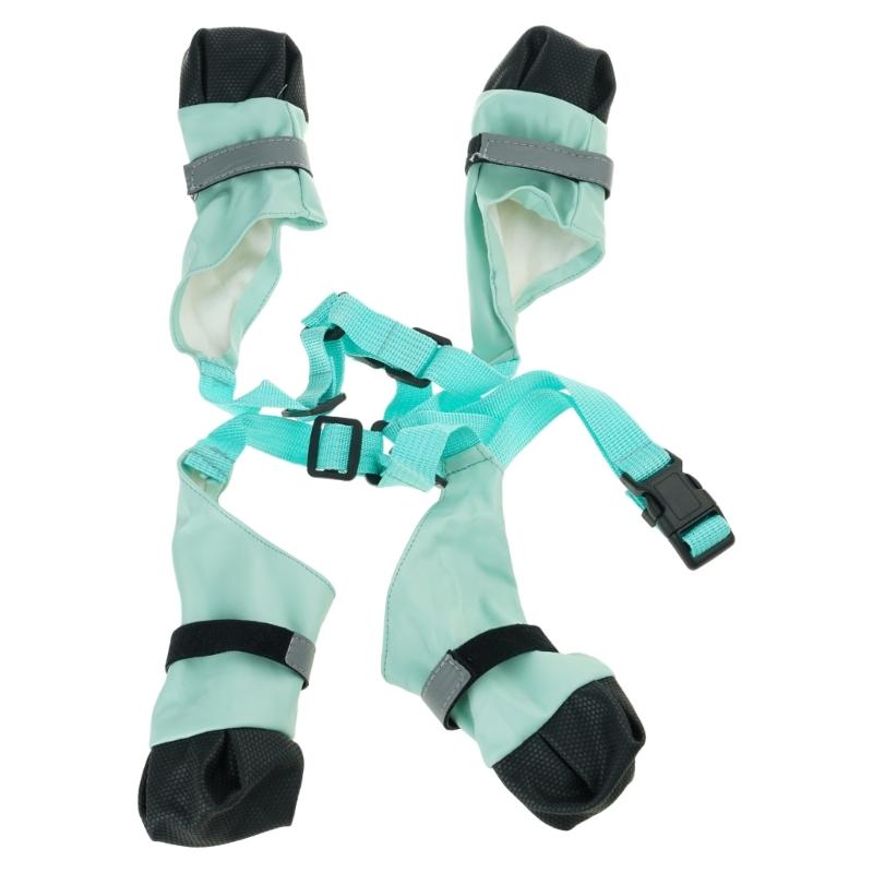 Dog Waterproof Leggings Shoes Suspender Booties Adjustable Pet Rain Suspender Booties Rainwear Walks and Outings