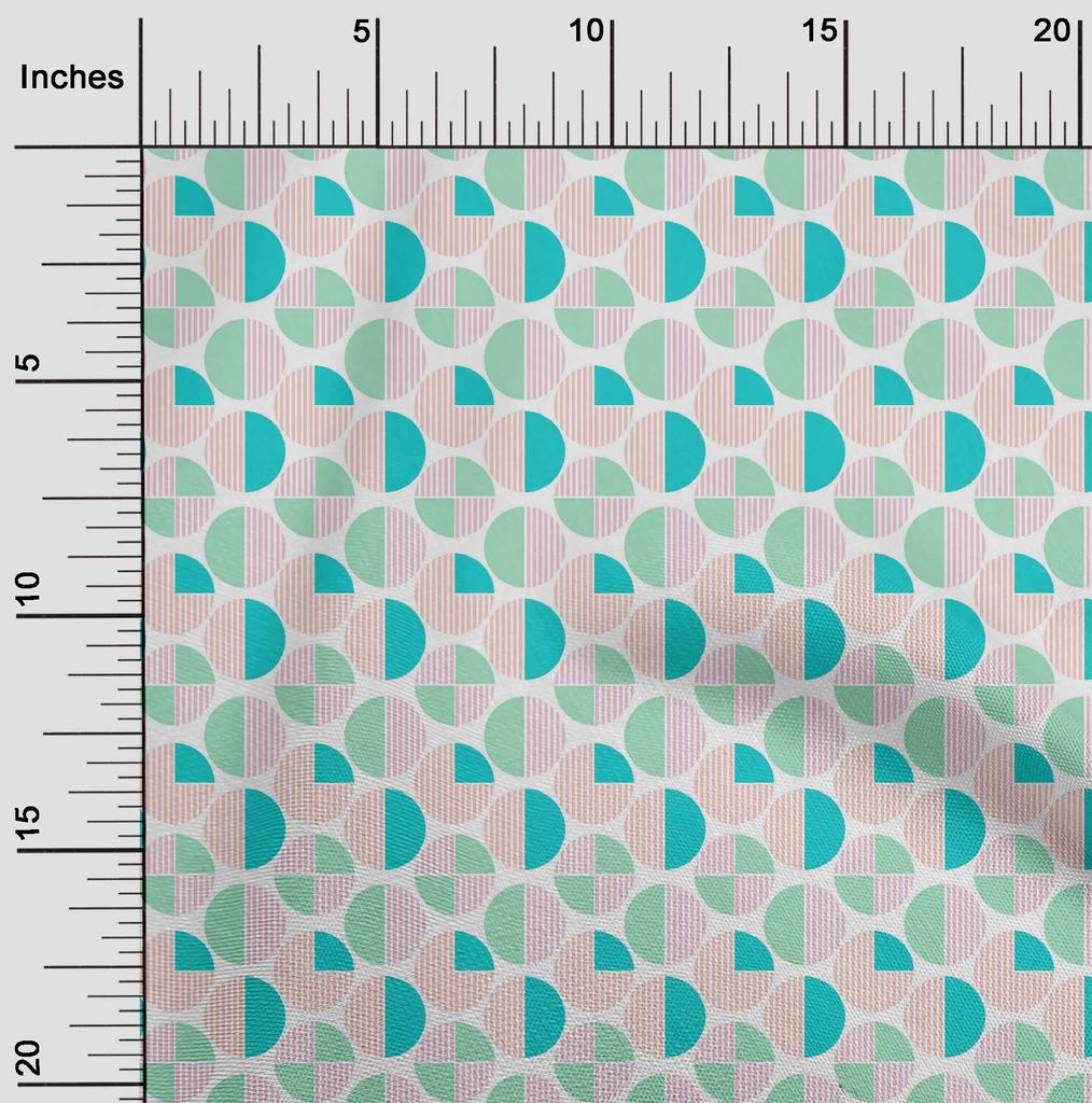 oneOone Cotton Flex Fabric Circle Geometric A  Printed Craft Fabric BTY 40 Inch