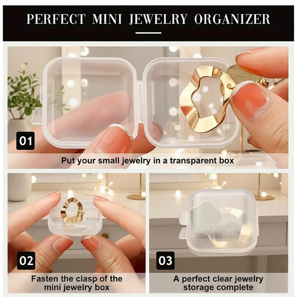 Wholesale Mini Square Storage Box Transparent Plastic Flip Cover Small Case Pill Jewelry Earrings Dustof Storage Pack Boxes