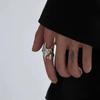 1-piece Fashionable Silver Color Irregular Opening Ring, Men's Personalized Trendy Holiday Party Jewelry Accessories