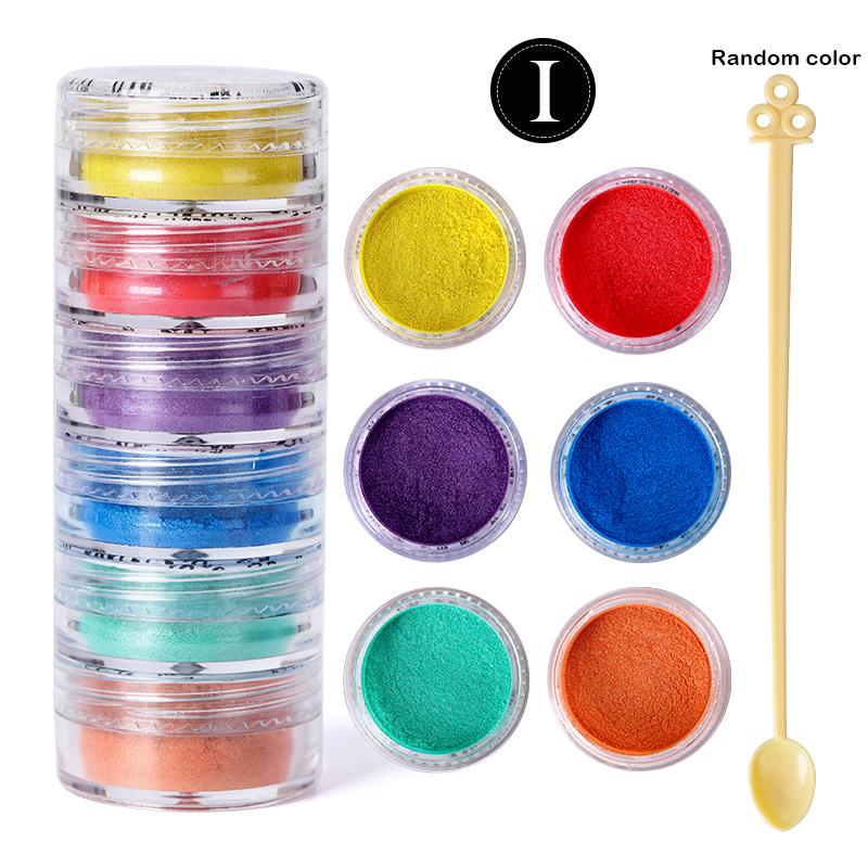 6 Colors/Set Pearlescent Mica Powder Resin Pigment Powder Epoxy Resin Mold Colorant Dye for DIY Epoxy Resin Jewelry Accessories