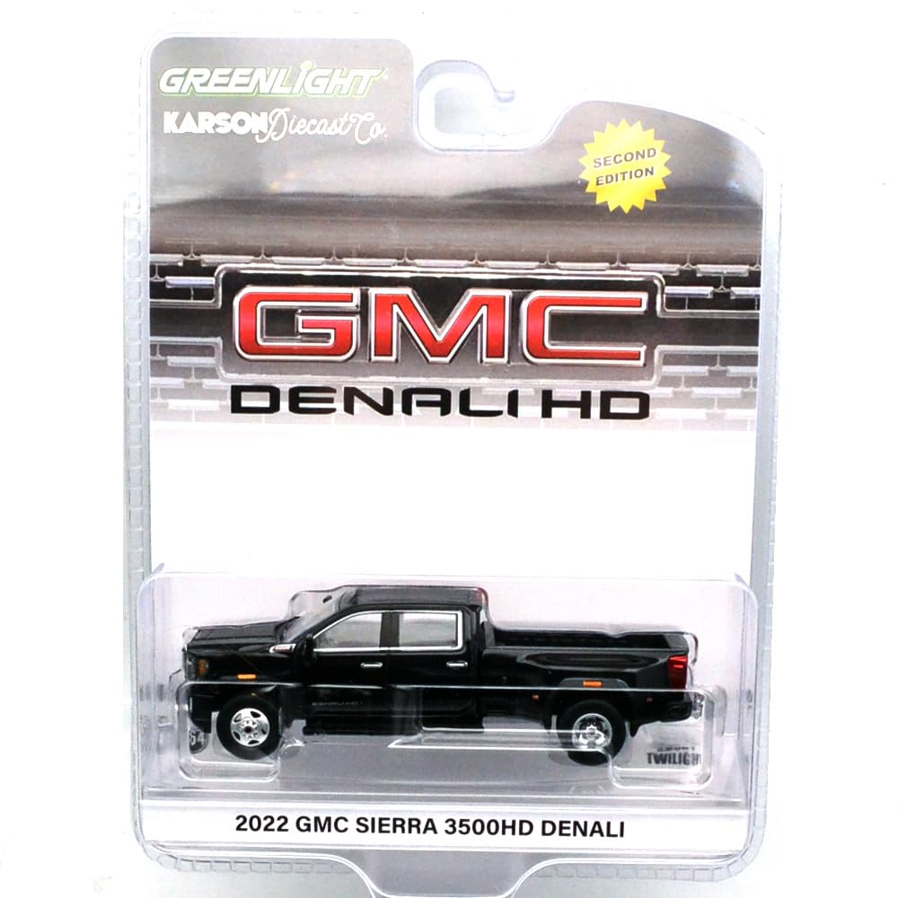 Greenlight 164 SCALE - KARSON DIECAST CO EXCLUSIVE - 2022 GMC SIERRA 3500 DUALLY (EBONY TWILIGHT METALLIC)