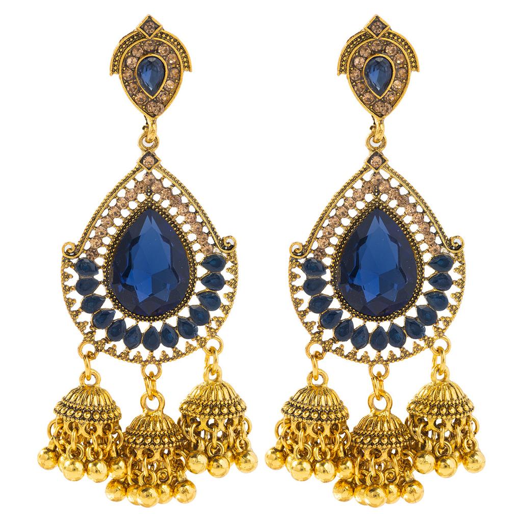 Ethnic Vintage Women's Geometric Turkish Jhumka Earrings Indian Jewelry Tassel Dangling Earring