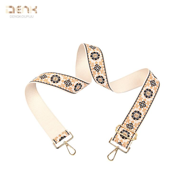 5CM rhombus webbing crossbody strap leopard print ethnic style adjustable single shoulder strap long strap