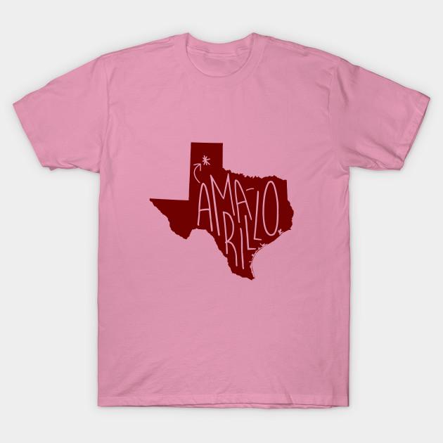 T Shirt Women Amarillo Texas Red Ink Harajuku Print Kawaii Tshirt Summer Short Sleeve Female T-Shirt Top Tee