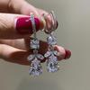 Huitan Fashion Contracted Geometric Dangle Earrings for Women Sparkling Crystal CZ Luxury Trendy Accessories Wedding Zircon