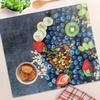 Kuchenna Wielofunkcyjna Dekoracyjna Deska Szklana Owoce Jagody 60X52 Cm
