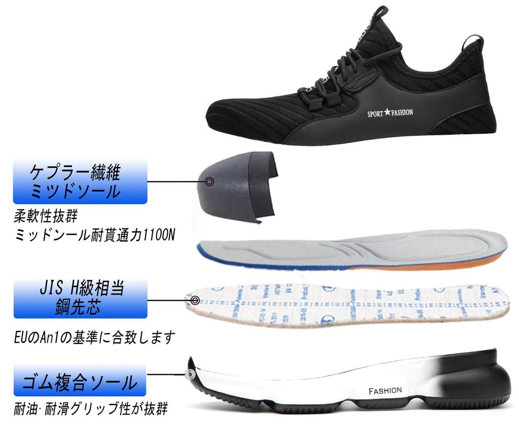 SUADEX Stylish Safety Safety Construction Site Work Steel Outdoor Work Safety Shoes, Shoes, Work, Shoes, Black, Sneakers, Lightweight, Shoes,