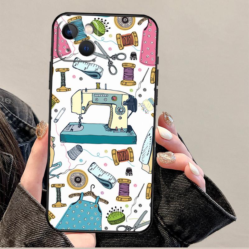 Sewing Machine Phone Case For iPhone 17 Pro Max 11 14 15 16 Pro Max 12 13 mini 16 Plus 16e 17 Air Cover