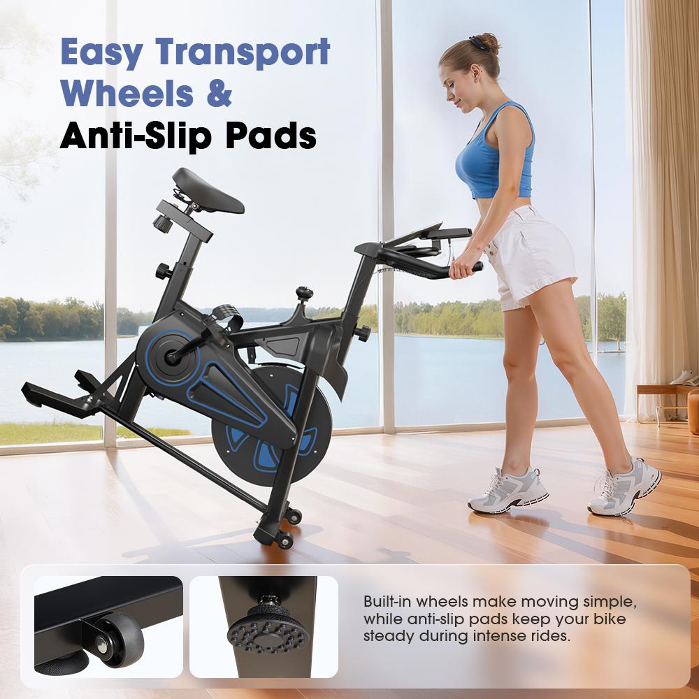 Formill QK116C Magnetic Exercise Bike 6KG Flywheel Adjustable Seat & Handlebar LCD Display Silent Indoor Cycling Bike for Home Fitness