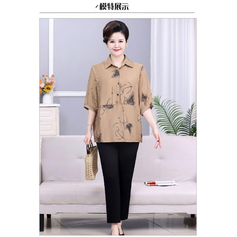 Special Offer Plus Size Pullover Shirt Summer New Middle-aged and Elderly Plus Fat People's Tops