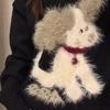 Autumn/Winter Small Dog Jacquard Sweater: Women's Casual Loose-Fit, Age-Reducing, Trendy Round Neck Knitwear.