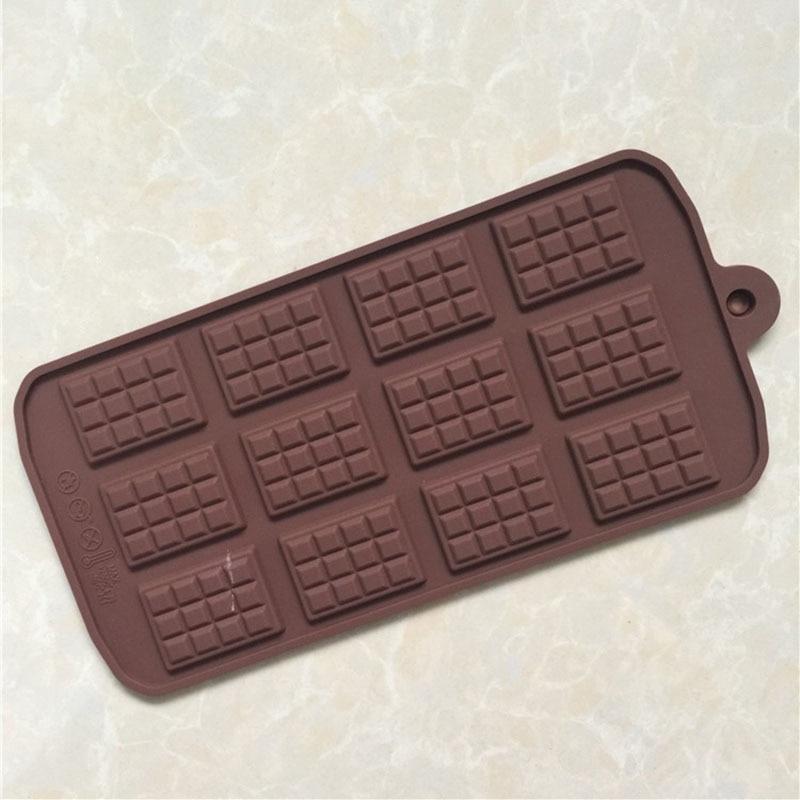 2PCS 12 Even Chocolate Mold Silicone Mold Fondant Molds DIY Candy Bar Mould Cake Decoration Tools